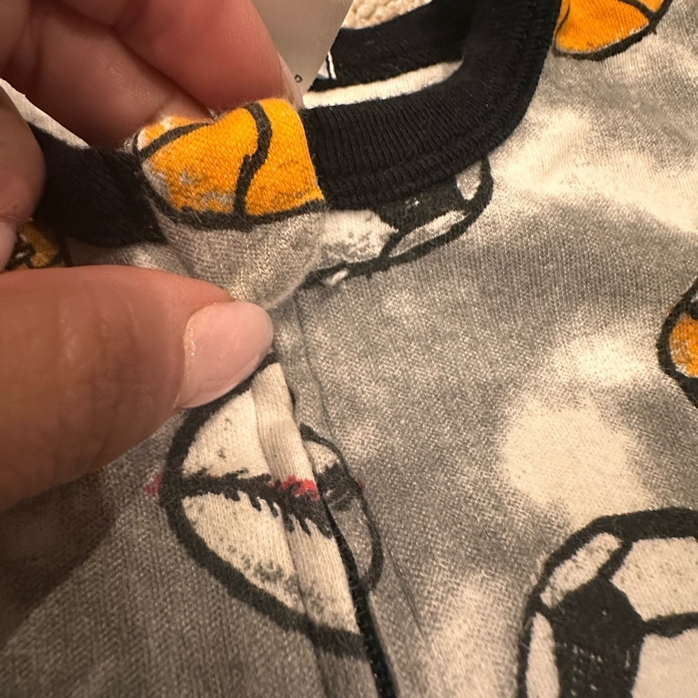 Designer Baby Steps Gray and Orange Sports Footie - Picture 4 of 9